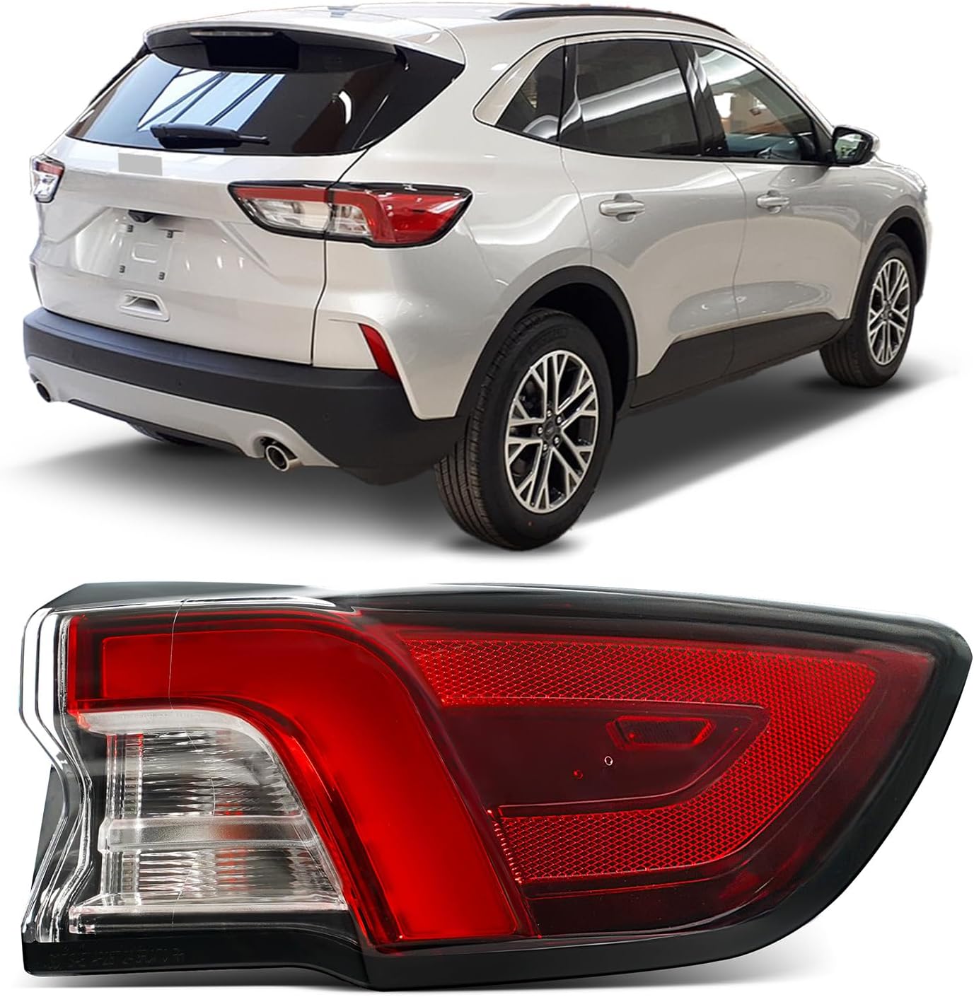 LED Tail Light Assembly Compatible with 2020-2022 Ford Escape S/SE/SEL/Titanium Rear Taillights Right Passenger Side Tail lamp Assembly OE: LJ6Z13404E LJ6Z13404A LJ6Z13404C